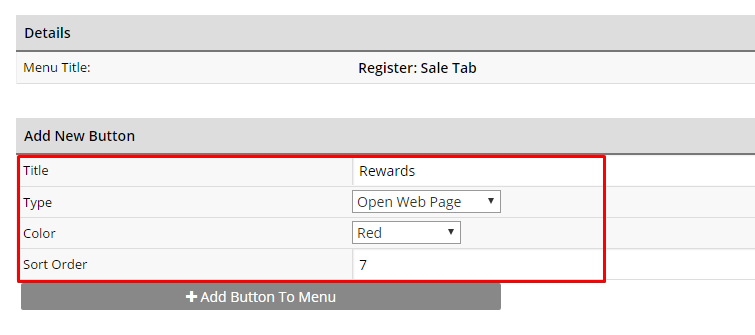 Rewards button settings