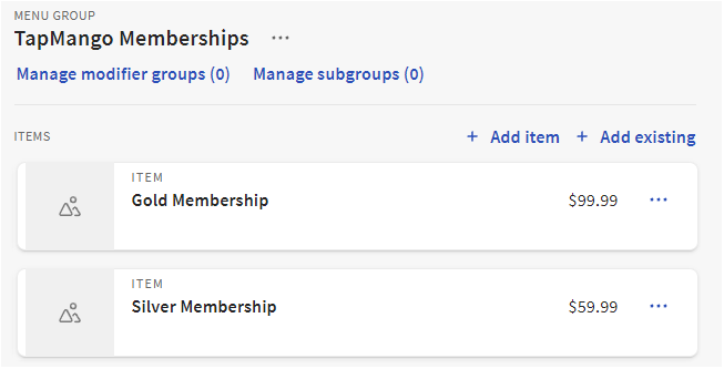 TapMango membership overview with Gold Membership and Silver Membership