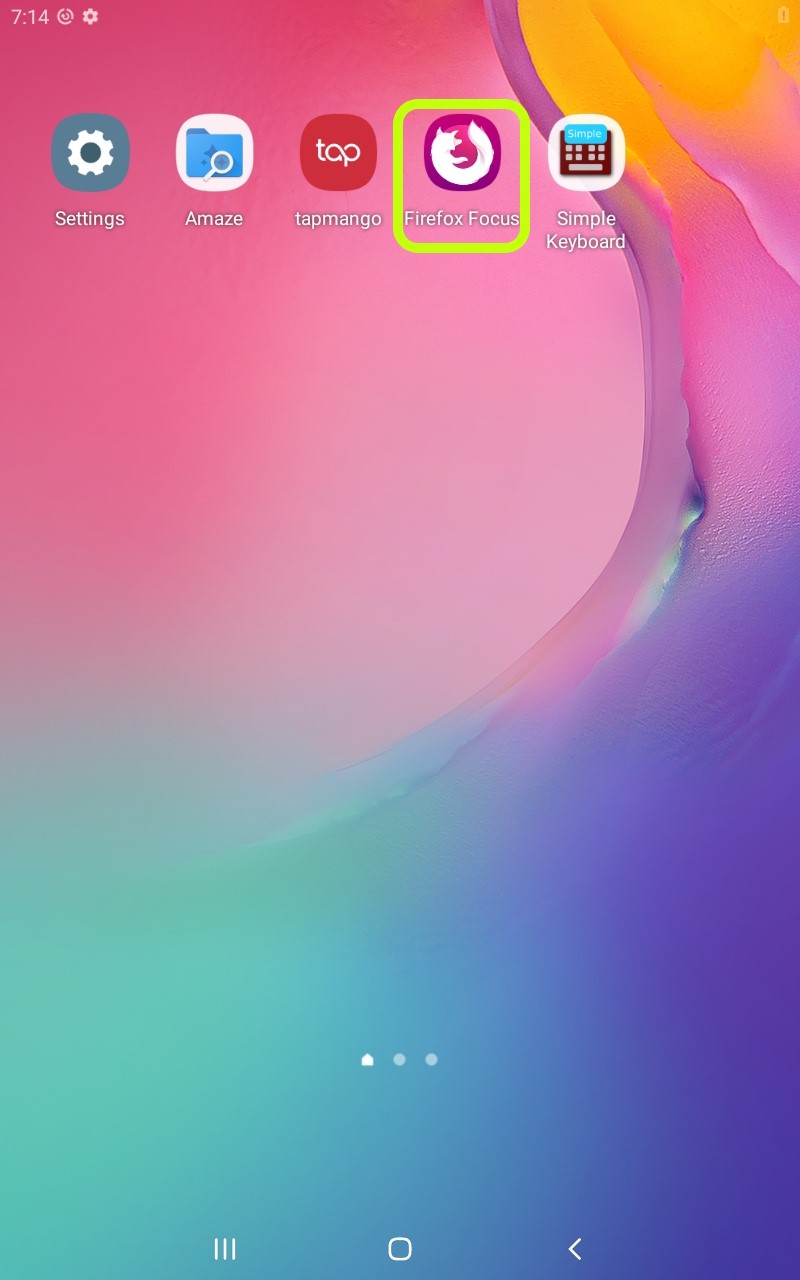 Chrome and Firefox Focus on the tablet