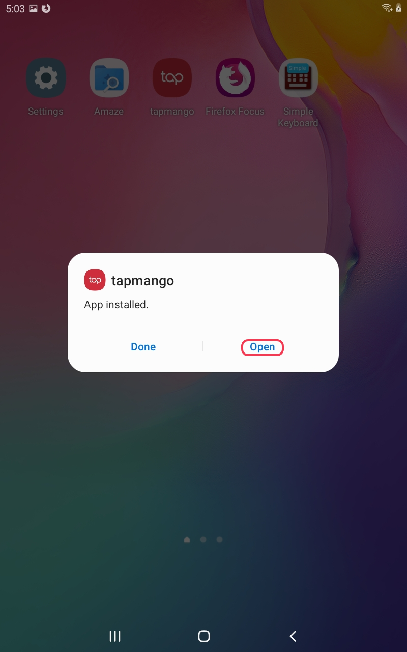TapMango is installed