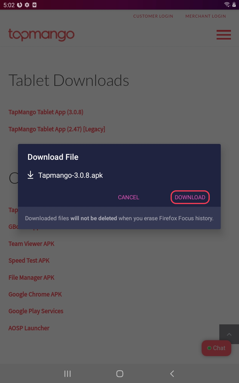 Download the tablet app