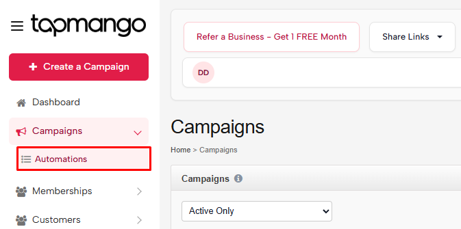 Campaigns in Automations