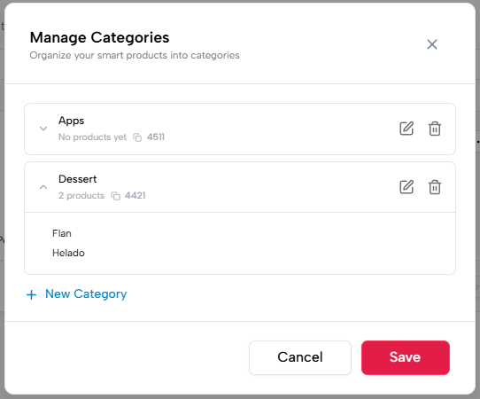 Manage Categories